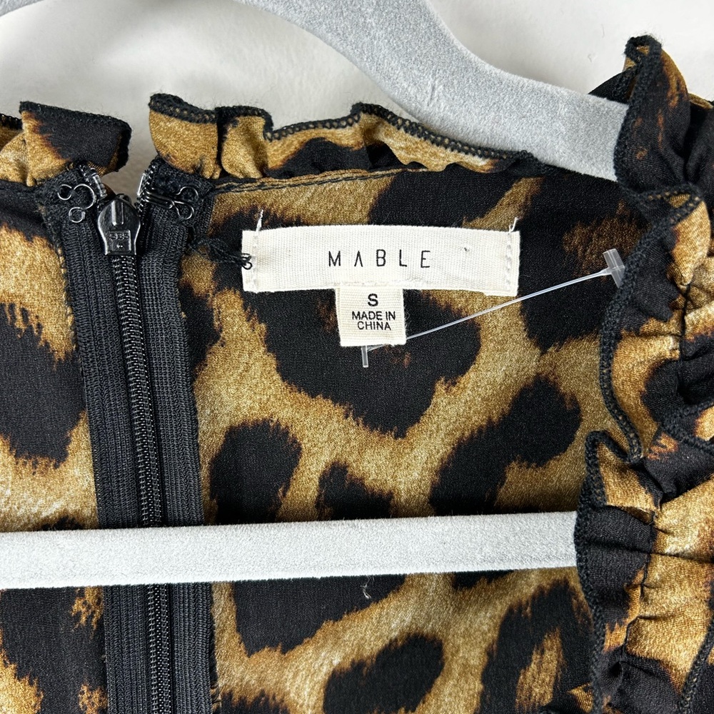 Mable leopard animal print ruffle v-neck tiered dress Leopard Print Ruffle Dress - Picture 7 of 8